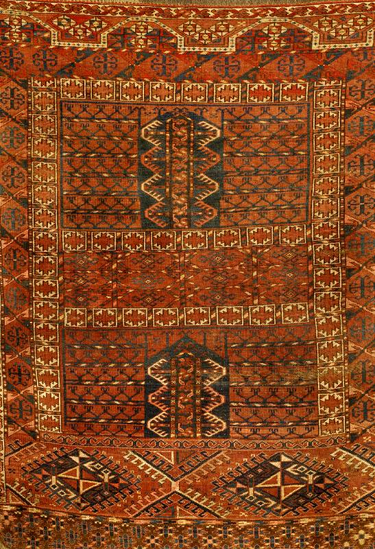 Engsi Antik, Turkmenistan,um 1890, Wolle au f Wolle, ca. 162 x 126 cm, SchÄtzwert: 2800.- EURO, EHZ: 4. Interesannter und SammelwÜrdiger ...