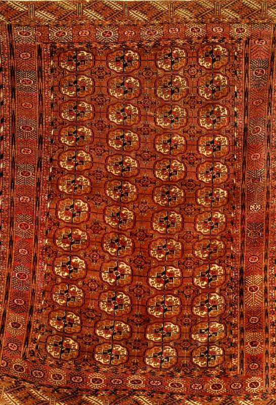 Buchara, Turkmenistan, um 1910, Wolle auf Wolle, ca. 224 x 159 cm, Schätzwert: 2200.- EURO, EHZ: 3. Eine Typische G?l Musterung auf eleganten ...