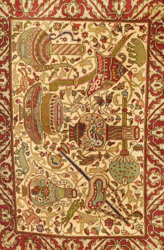TÄbriz Alt, Persien, ca. 60 Jahre, Wolle auf Baumwolle, ca. 83 x 58 cm, SchÄtzwert: 450.- EURO, EHZ: 2-3