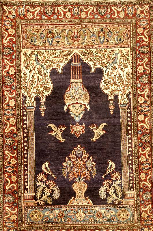 Ghom, Persien, ca. 50 Jahre, Wolle auf Baumwolle, ca. 155 x 101 cm, SchÄtzwert: 1500.- EURO, EHZ: 2. Paradiesmotiv.