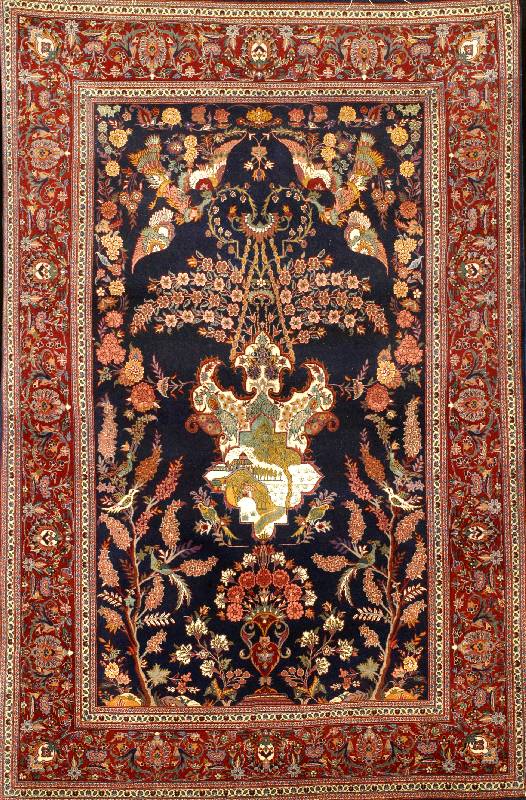 Keschan fein, China, ca. 20 Jahre, Korkwolle mit Seide, ca. 208 x 137 cm, SchÄtzwert: 4800.- EURO, EHZ: 2. Exzellente Wo llqualitÄt zeichnen ...