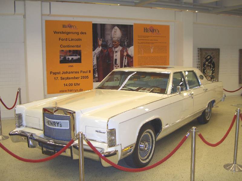 Ford Lincoln Continental S.C.V 1 aus dem Besitz seiner Heiligkeit des Papstes Johannes Paul II. Weitere Informationen sowie Fotos finden Sie unter: ...