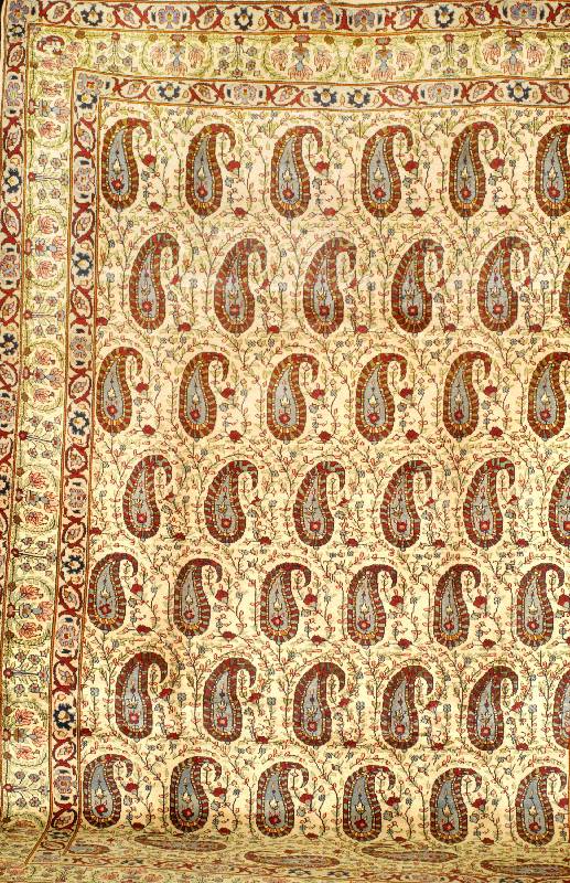 Keschan, Persien, ca. 40 Jahre, Wolle auf Baumwolle, ca. 323 x 225 cm, Schätzwert: 2900.- EURO. Ehz: 3. Schöne hellblaue Botehs b elegen den ...