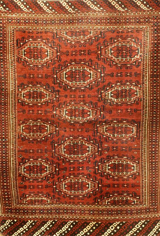 Salor, Turkmenistan, um 1925, Wolle auf Wolle, ca. 136 x 105 cm, SchÄtzwert: 850.- EURO, EHZ: 3-4. Seltenes Maß