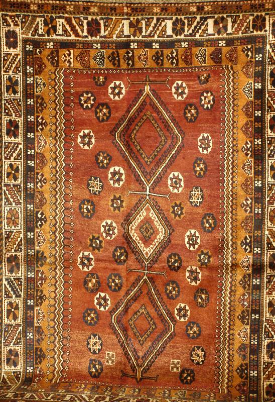 Shiraz, Persien, ca. 60 Jahre, Wolle auf Wolle, ca. 225 x 155 cm, SchÄtzwert: 880.- EURO, Ehz: 2, guter Zustand. Glanzreiche Wolle . Gereinigt.
