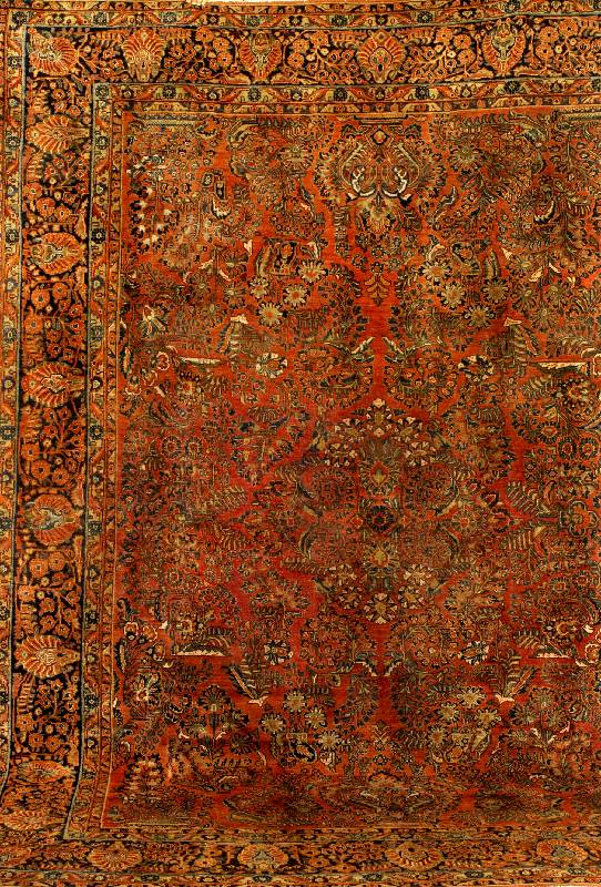 Sarogh (US Re-Import), Westpersien, um 1900 antik, feine Wolle auf Baumwolle, ca. 357 x 27 1 cm, EHZ: 3-4. Antiker Re-Import in Typischer Muster ...