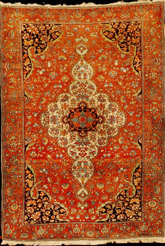 Farahan Antik, Westpersien Sarough-Gebiet, um 1850/60 antik, Wolle auf Baumwolle, ca. 205 x 144 cm, EHZ: 3. Die Meisterliche KnÜpfqualit Ät und ...