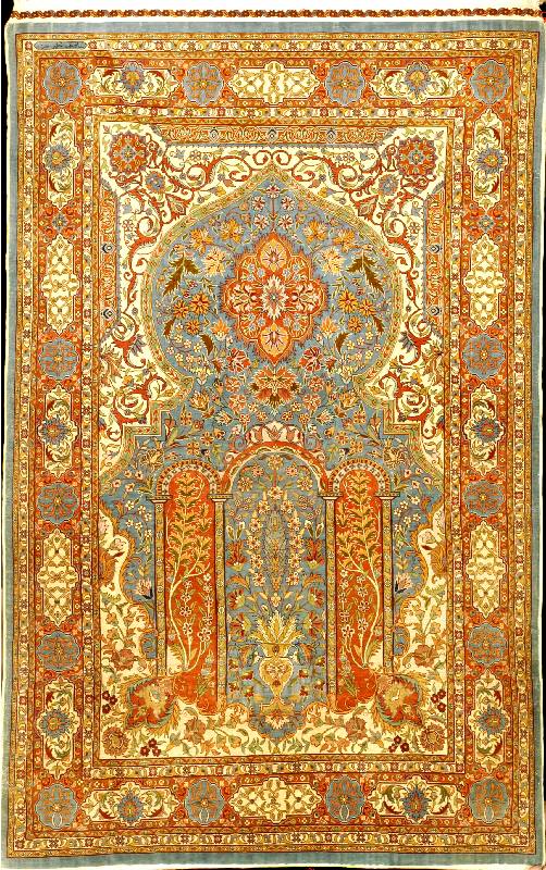 Hereke Seide sign. sehr fein, TÜrkei, um 1920 alt, reine Naturseide, ca. 95 x 60 cm, SchÄtzwert: 7900.- EURO, EHZ: 1-2 (Exzellenter ...