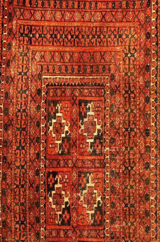 Tekke Tschowalfront, Turkmenistan, um 1920, Wolle auf Wolle, ca. 95 x 32 cm, SchÄtzwert: 550.- EURO, EHZ: 5, geschnitten