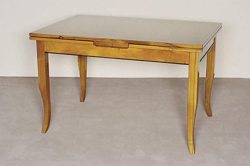 Ausziehtisch, im Biedermeierstil, Korus Weichholz, Nußbaumfurnier, doppelt ausziehbar, leichte Gebrauchspuren, ca. 79x125x85 cm