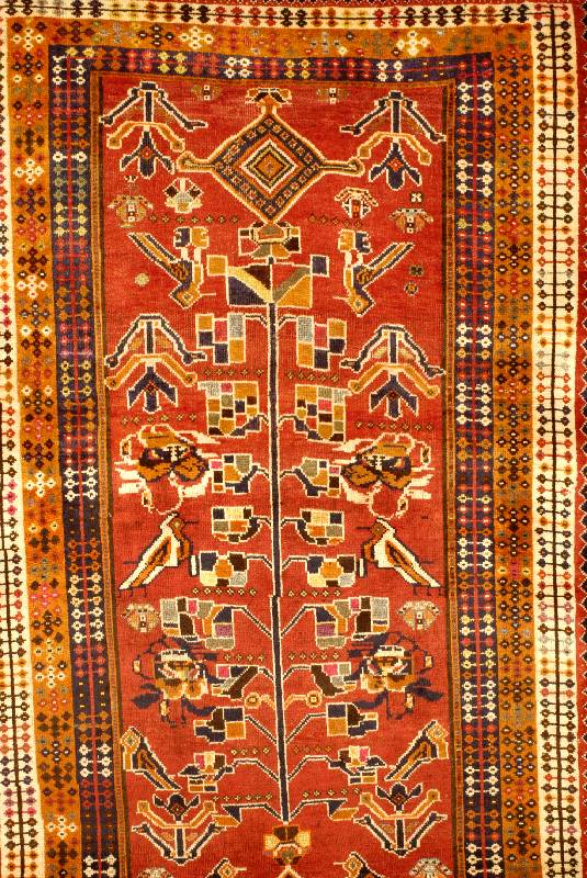 Ghaschgai, Persien, ca. 60 Jahre, Wolle auf Wolle, ca. 217 x 120 cm, SchÄtzwert: 850.- EURO, EHZ: 3-4. Seltenes Gabbeh Muster.