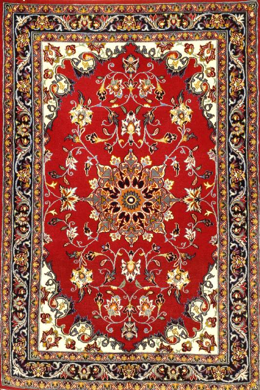 Esfahan fein, Persien, ca. 10 Jahre, Korkwolle mit und auf Seide, ca. 108 x 73 cm, SchÄtzwert: 950.- EURO, EHZ: 1-2. Feine KnÜpfq ualitÄt. Sehr ...
