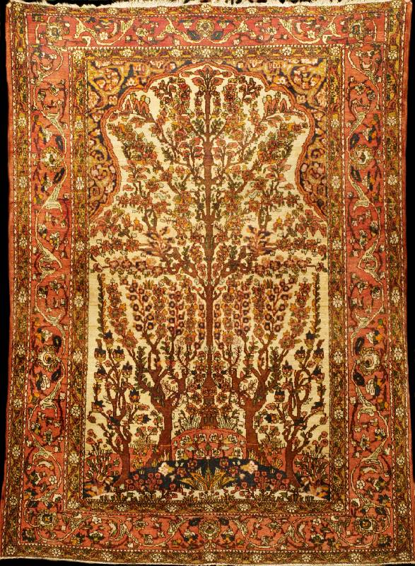Esfahan Antik, Zentralpersien, um 1900, feine Wolle auf Baumwolle, ca. 193 x 137 cm, E hz: 2 Ausgezeichneter Erhaltungszustand (Selte n in ein so ...