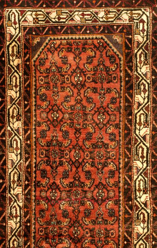 Hosseinabad alt, Persien, ca. 40 Jahre, Wolle auf Baumwolle, ca. 528 x 90 cm, EHZ: 2. SchÖne glanzreiche Wolle. Seltenes Maß.
