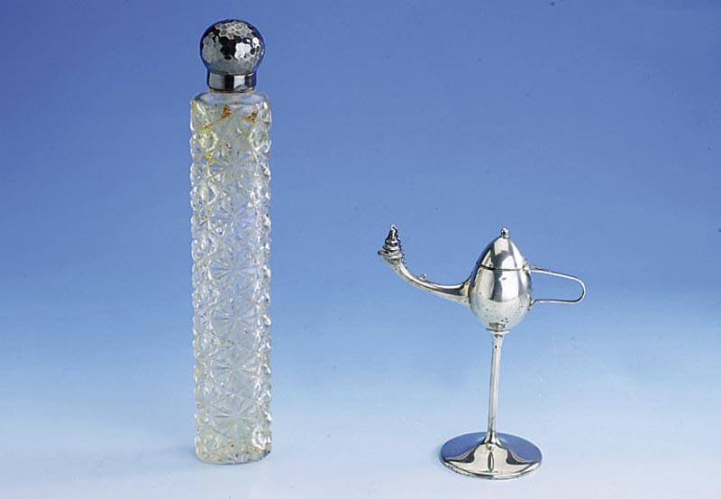 Öllampe, Niederlande um 1900/05, Silber, reiner Jugendstil, wohl EisenlÖffel, H ca. 13.5 cm