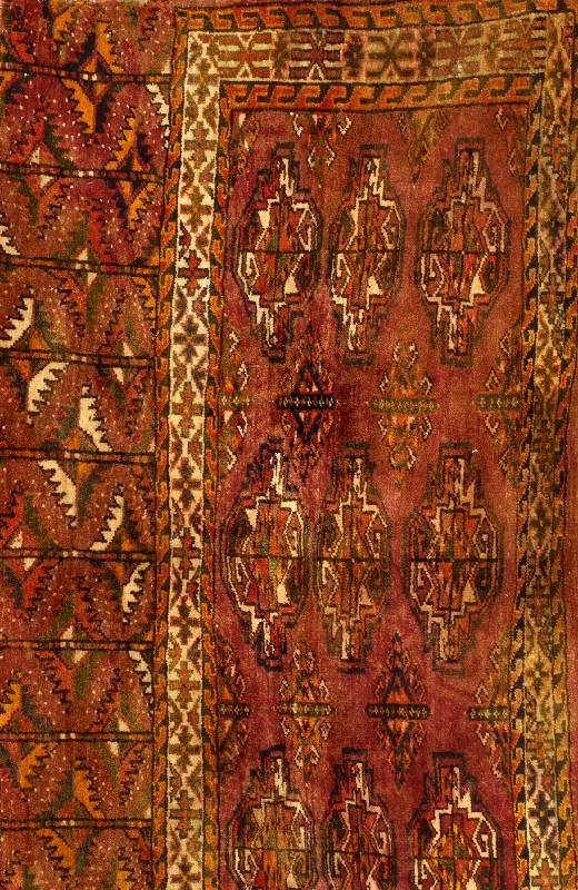 Tekke-Tchowal, Turkestan, 19. Jh. antik, Wolle auf Wolle, ca. 105 x 62 cm, SchÄtzwert: 2000.- EURO, EHZ: 3, Selten und SammelwÜrdig.