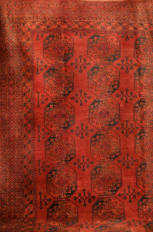Erzari, Afghanistan, ca. 60 Jahre, Wolle auf Wolle, ca. 374 x 260 cm, SchÄtzwert: 2000.- EURO, EHZ: 3. Typischer Afghan Teppich gehalten in ein ...