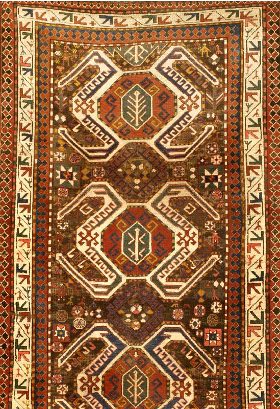 Lenkoran Antik, SÜdrußland Ostkaukasus, um 1860, Wolle auf Wolle, ca. 254 x 144 cm, SchÄt zwert: 8500,- EURO, Ehz: 4 (braun koridiert). ...