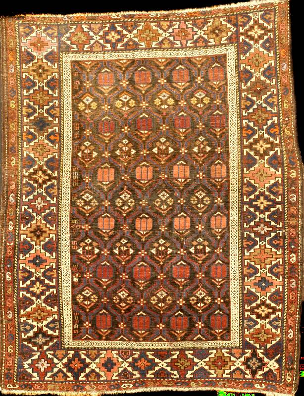 Daghestan Antik, SÜdrußland Ostkaukasus-Sch irwangebiet, 19. Jahrhundert, Naturfarben, Wol le auf Wolle, ca. 145 x 116 cm, SchÄtzwert: 34 00,- ...