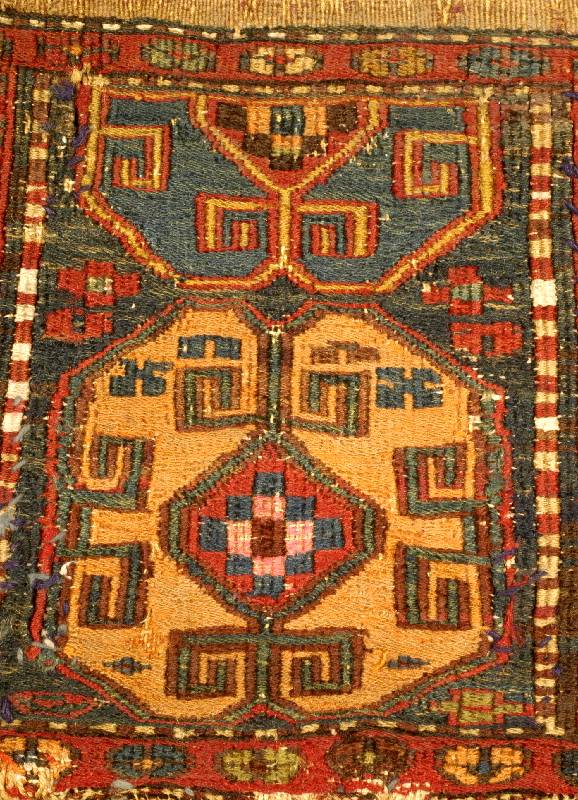 Sumakh-Tasche,Aserbadjan,19 JH.Wolle auf Wolle .Naturfarben.ca 33 X 32 cm.Ehz 4 SchÄtzwert: 500.- Euro.