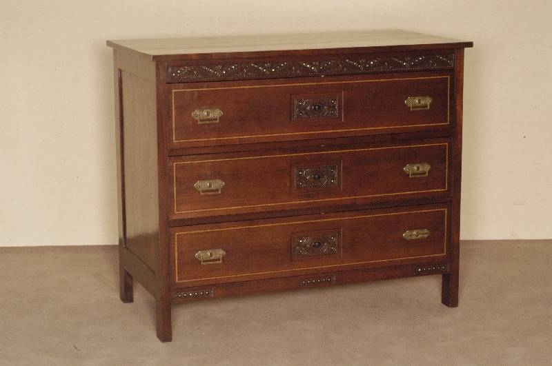 Kommode, Holland, um 1920, Korpus Weichholz, Mahagoni massiv, Entwurf Napoleon Le Grand, gemacht fÜr sein Modelhaus, 3-schÜbig, 4 -eckige Beine, ...