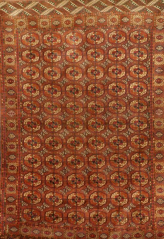 Tekke Antik, Turkmenistan, um 1900, Wolle a uf Wolle, ca. 292 x 186 cm, SchÄtzwert: 2600.- EURO. EHZ: 3, (eine Stelle mit ca. 11 cm lang en Riß, ...