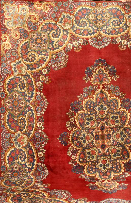Keschan, Persien, ca. 60 Jahre, Wolle auf Baumwolle, ca. 412 x 305 cm, SchÄtzwert: 1900.- EURO, EHZ: 4. SchÖn bei dieses StÜck is t die floral ...