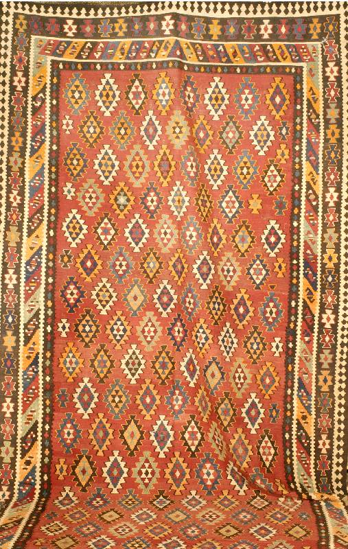 Gashgai Kelim, Persien, um 1930, Wolle auf Wolle, ca. 400 x 200 cm, SchÄtzwert: 2900.- EURO, EHZ: 2. Sehr Seltenes Maß.