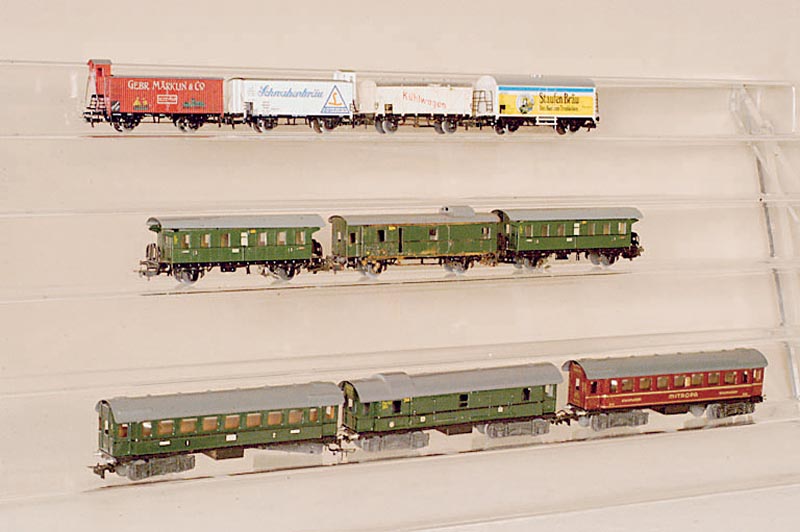 Konvolut 15 WerbegÜterwagen, MÄrklin, 80er Jahre, Spur HO, NR. 4422, 4682, 4425, Museumswagen Gebr. MÄrklin & Co., 4432, 4436, 4426, ...