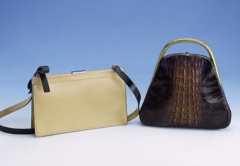 Krokodillederhandtasche, 20er Jahre, Farmalligator, Innenfutter Leguan, Label Vaclac Modr Praha-II., Jirchare 8 (ber.), ausgefallene ...