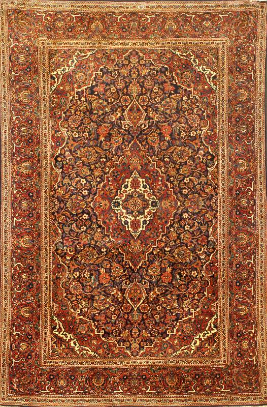Keschan Kork alt, Zentralpersien, um 1920, feine hochwertige Korkwolle auf Baumwolle, ca. 200 x 134 cm, SchÄtzwert: 6500,- EURO, Ehz: 2 ...