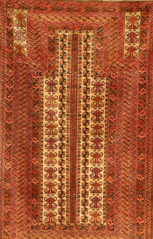 Belutsch, Persien, ca. 70 Jahre, Wolle auf Wolle, ca. 150 x 98 cm, SchÄtzwert: 700.- EURO, EHZ: 2-3, Gebetsteppich, Selten.