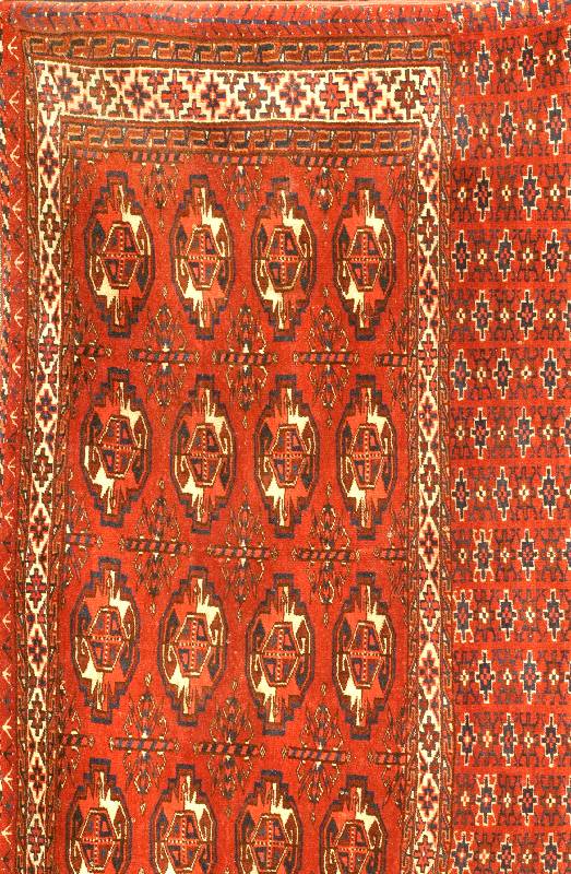 Jomud Tchowal, Turkmenistan, um 1900, Wolle auf Wolle, ca. 132 x 74 cm, SchÄtzwert: 1300.- EURO, EHZ: 3-4