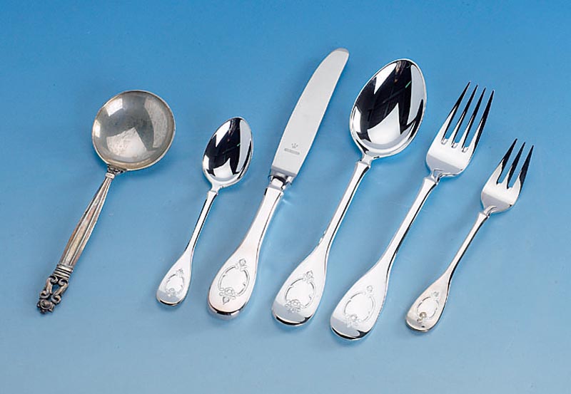 SahnelÖffel, Georg Jensen, 60er Jahre, Modell Acorn, 925er Silber, Jensensignet