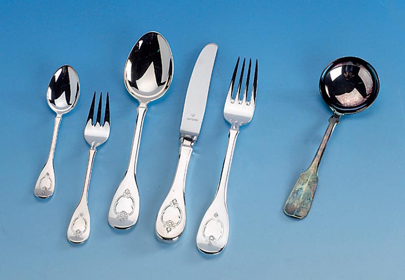SahnelÖffel, Gebr. Hemmerle, 60er Jahre, 800er Silber, Spatenform, KÜnstlersignet, im Orig.-Karton