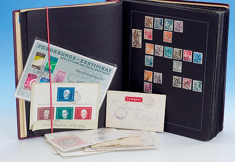 Briefmarkensammlung, Deutschland 1870 - 1970, Schwerpunkt deutsche Kolonien, postfrisch mit Falz, Weimarer Republik WohlfahrtsÄtze, ziemlich ...