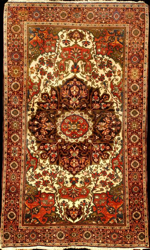 Farahan Antik, Westpersien Sarough-Gebiet, 19. Jahrhundert antik, Wolle auf Baumwolle, ca. 198 x 118 cm, Schätzwert: 5900.- EURO, EHZ: 3 (leichter ...