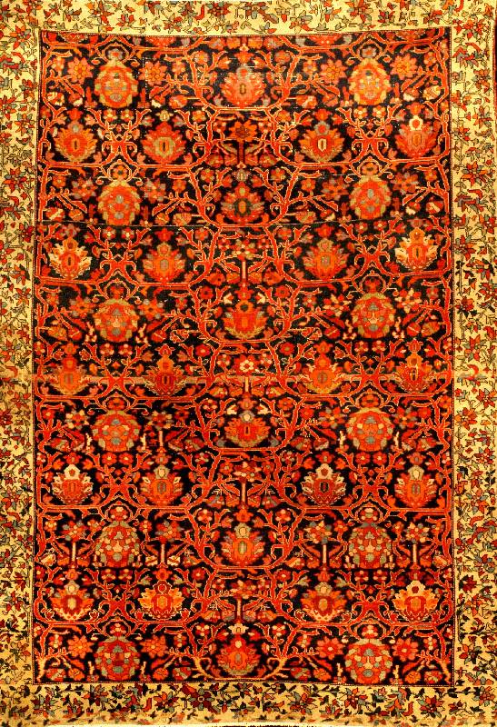 Farahan Antik, Westpersien Sarogh-Gebiet, 19. Jahrhundert antik, Wolle auf Baumwolle, ca. 188 x 136 cm, SchÄtzwert: 8900.- EURO, EHZ: 4-5, reine ...