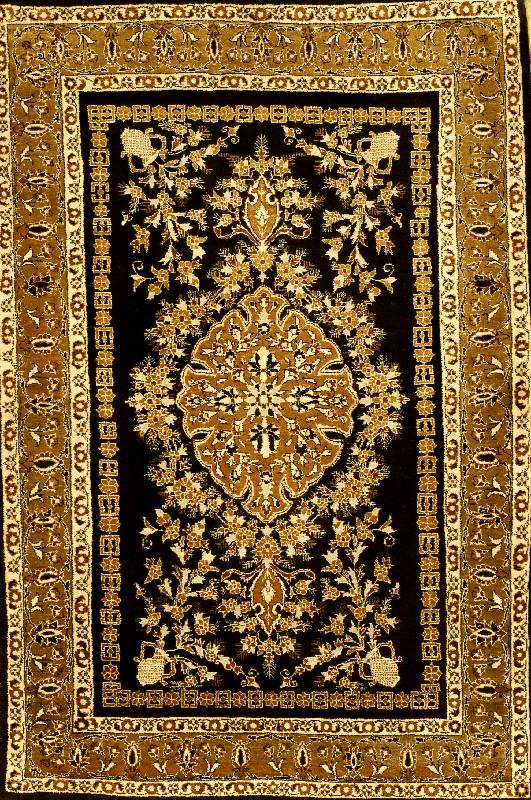 Ghom Seide, Persien, um 1960, reine Naturseide, ca. 123 x 82 cm, Schätzwert: 1800.- EURO, EHZ: 2, guter Zustand. Schöne gla nzreiche und ...