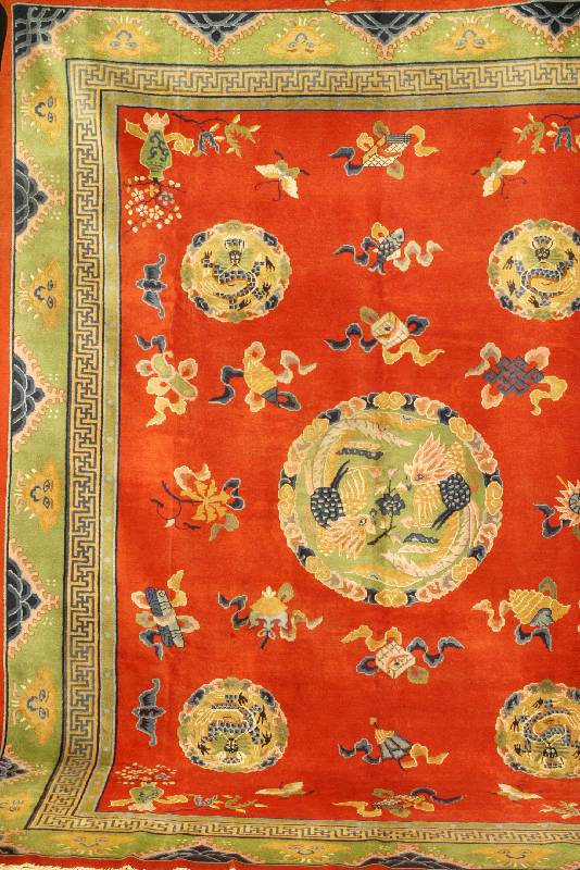Peking Antik, China, um 1910, feine Wolle a uf Baumwolle, ca. 355 x 280 cm, Schätzwert: 99 00.- EURO, EHZ: 3 (Altersbedingt gut Erhalten) . ...