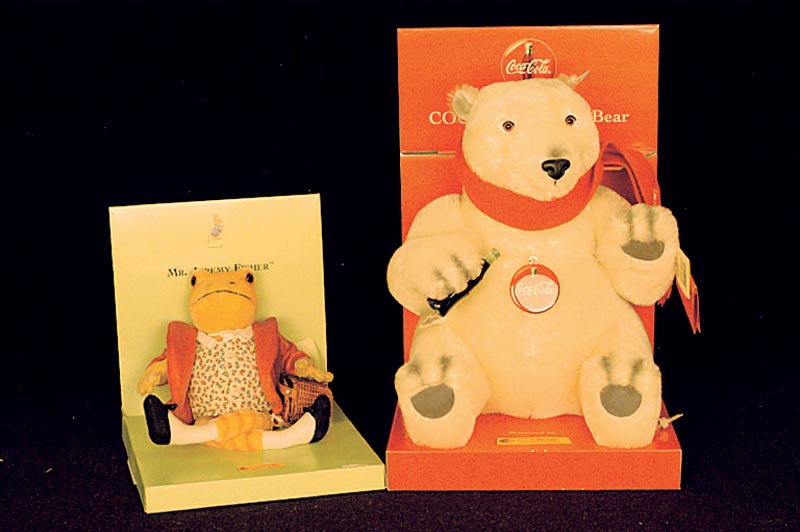 Steiff-Tier, Mr. Jeremy Fisher, 2003, Steiff -Club-Edition, limitierte Auflage, hier Nr. 605, im orig. Karton, unbespielt, sammelwÜrdig , H. ca. 38 ...
