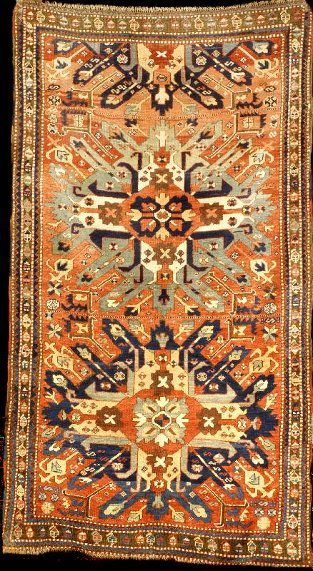 Adler Kazak Antik, SÜdrußland Ostkaukasus, 19. Jahrhundert antik, Wolle auf Wolle, ca. 25 0 x 137 cm, SchÄtzwert: 13500,- EURO, Ehz: 3 ( ...