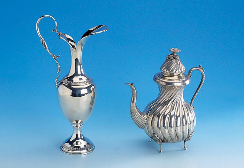 Karaffe, 800er Silber, Gew. ca. 360 g, H. ca. 27 cm