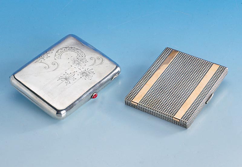 Visitenkartenetui, 950er Silber/Gold, Dunhill, Frankreich/Paris, stiltyp.