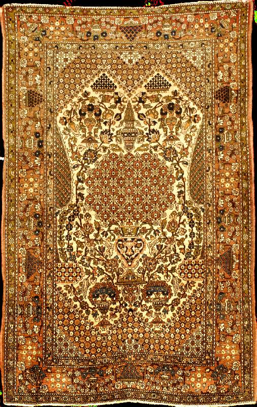 Esfahan Antik, Zentralpersien, um 1900/1910 antik, Wolle auf Baumwolle, ca. 210 x 133 cm, SchÄtzwert: 5900.- EURO, EHZ: 2 (Altersbedingt in einen ...