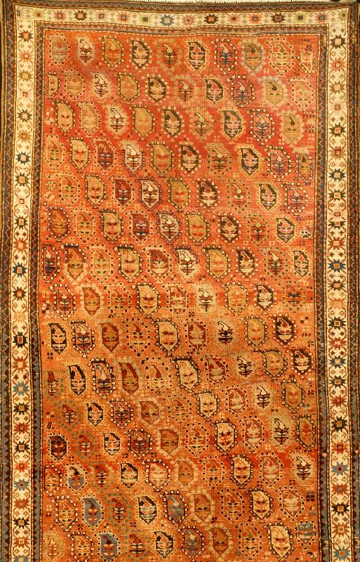 Gendje Antik, Kaukasus, um 1900, Wolle auf Wolle, ca. 282 x 130 cm, SchÄtzwert: 2500.- EURO, EHZ: 3. Durchgehendes Boteh Muster auf s chÖnen ...