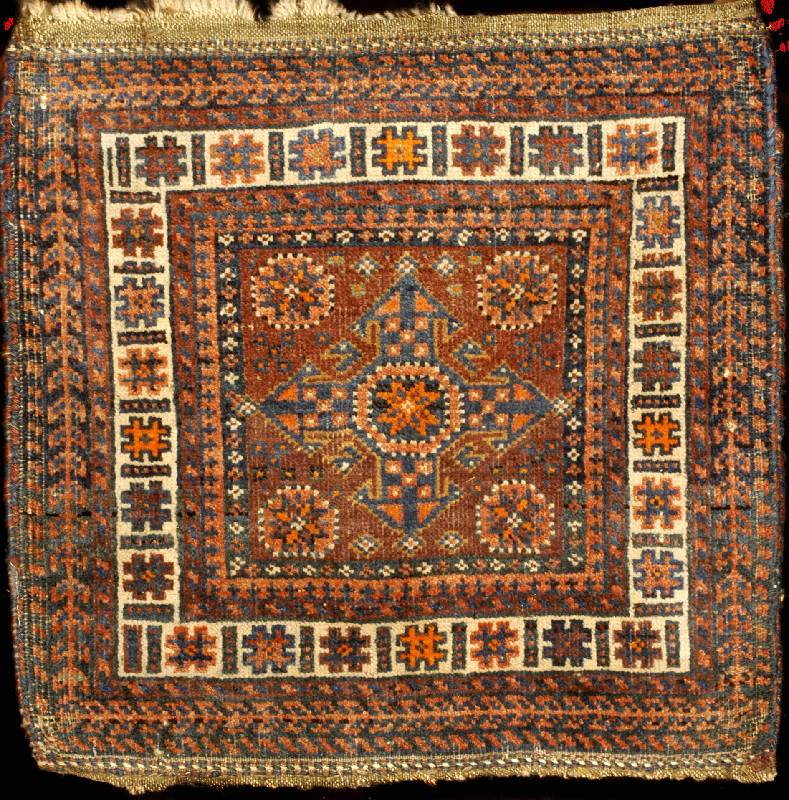 Feine Afschar Taschenfront Antik, Südpersie n, Naturfarben, um 1900, Wolle auf Wolle, ca. 44 x 44 cm, gute feine Knüpfung, lockerer Grif f, ...