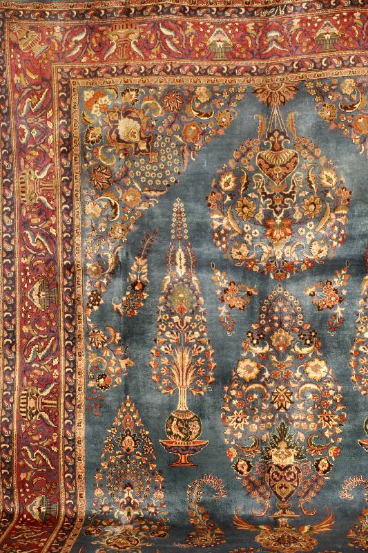 Kaschmar, Persien, ca. 60 Jahre, Wolle auf Baumwolle, ca. 393 x 299 cm, SchÄtzwert: 2600.- EURO, EHZ: 3. Selten durch seine außerg ewÖhnliche ...