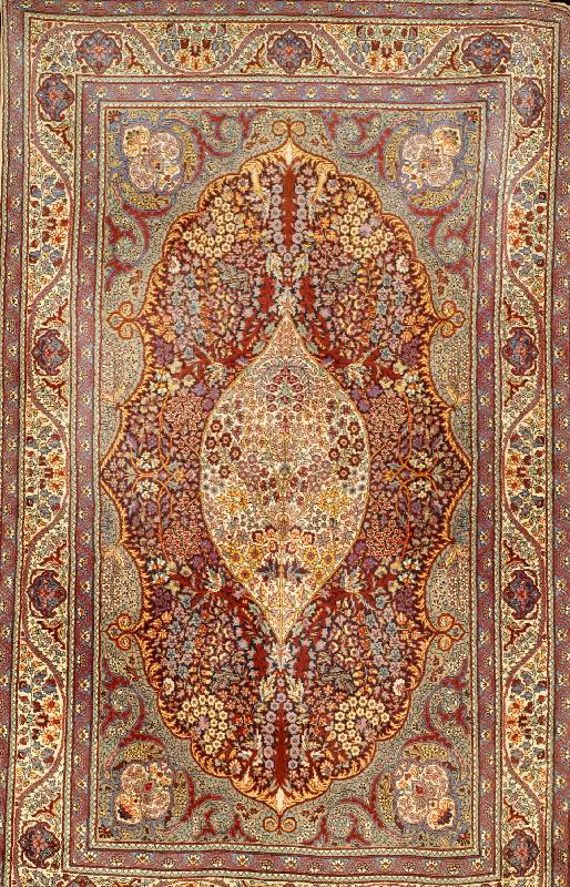 Yazd Alt, Persien, ca. 50 Jahre, Wolle auf Baumwolle, ca. 224 x 139 cm, Schätzwert: 1300.- EURO, EHZ: 2 an einer ecke fehlen Frans en.