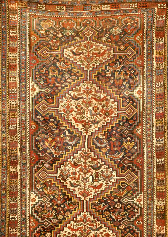 Chamseh, Persien, um 1910, Wolle auf Wolle, ca. 300 x 167 cm, Schätzwert: 1900.- EURO, EHZ: 3-4, Antik, Selten.
